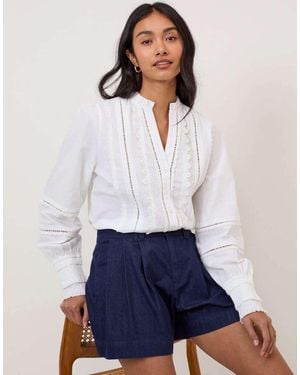 Nobody's Child Pleated High Waisted Shorts - White