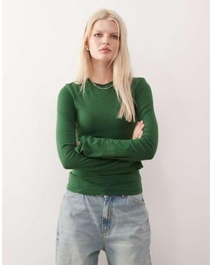 Weekday Flare Long Sleeve Top - Green