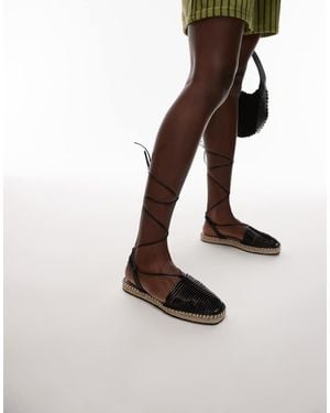 TOPSHOP Alpargatas Negras Con Diseño Entretejido Helayna De - Negro