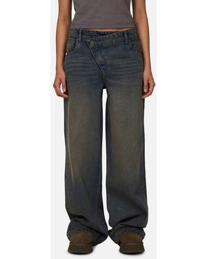 Good For Nothing Baggy Vintage Wash Denim Jeans - Black
