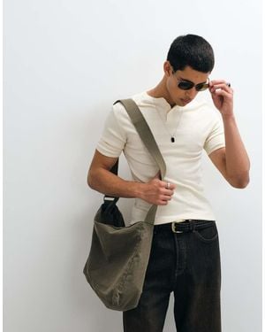 ASOS Maglia Serafino Attillata - Bianco
