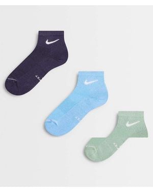 Nike Pack De 3 Calcetines Tobilleros En Azul