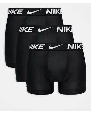 Nike Pack De 3 Calzoncillos Bóxer Negros Básicos De Corte Alargado De Microfibra Dri-Fit Essential Microfibre De