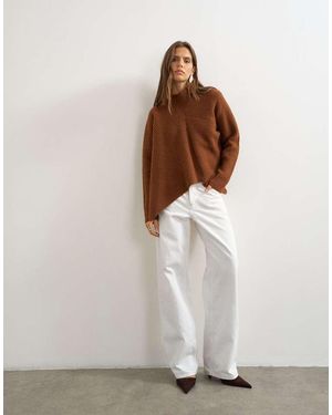 TOPSHOP Gebreide Asymmetrische Trui - Wit