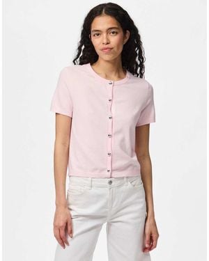 Pieces Knitted Cardigan - Red