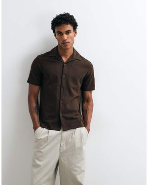 Mango Camicia A Maniche Corte - Marrone