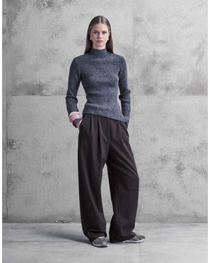 ARKET Balloon Fit Wool Mix Tailored Trousers - Grey
