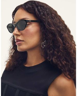 Quay Gafas De Sol Negras De Estilo Ojos De Gato Estrechas Talk Nice De Quay - Azul