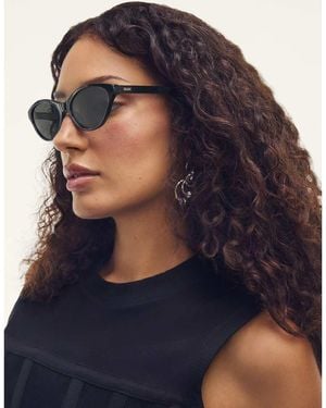 Quay Quay Talk Nice Narrow Cat Eye Sunglasses - Blue