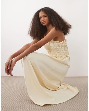 ASOS Shirred Cami Midi Sundress - Natural
