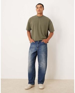 ASOS Jeans Dritti Ampi Lavaggio Medio - Neutro