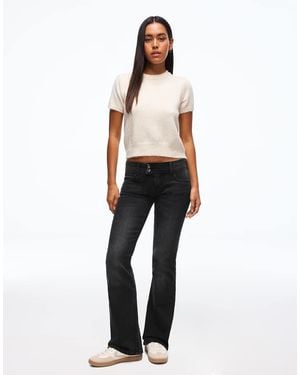 Bershka Low Rise Bootcut Jeans - White
