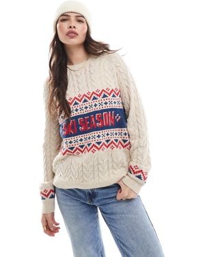 Threadbare Ski Design Cable Knit Sweater - Multicolor