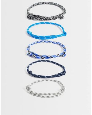 ASOS 5 Confezione Da Bracciali - Blu