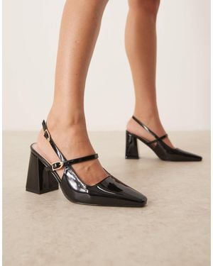 Raid Siya Block Heeled Shoes With Pointed Toe - Natural