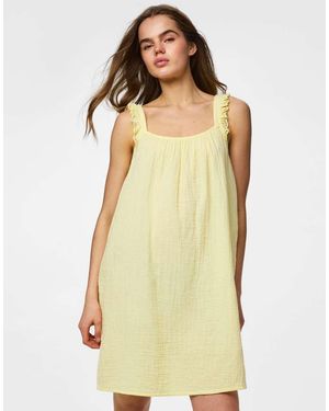 Pieces Vestito Corto Color Vaniglia Francese - Giallo