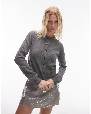 Mango – wollmix-strickjacke - Grau