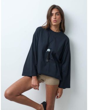ASOS Oversized T-Shirt Met Lange Mouwen - Blauw