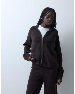 Vero Moda Co-Ord Set Met Ritssluiting Vooraan En Gebreide Hoodie - Zwart