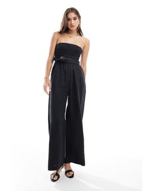 & Other Stories – trägerloser jumpsuit aus leinen - Blau