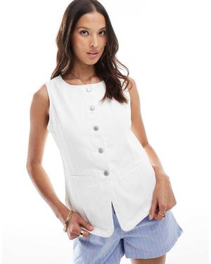ONLY Tailored Denim Waistcoat - White
