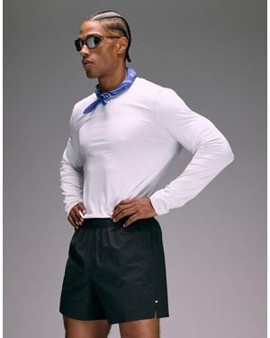 4505 Premium 8cm Woven Running Shorts With Zip Pockets And Bonded Hem - Gray