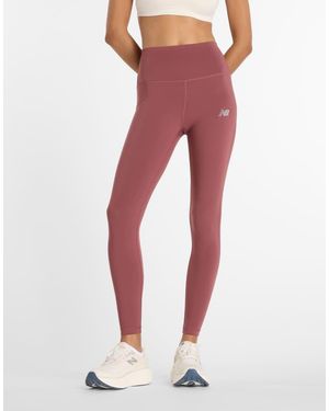 New Balance Nb Sleek High Rise 25" Leggings - Red