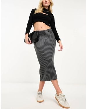Lola May Tailored Midi Skirt - Black