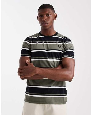Fred Perry Striped T-shirt - Grey