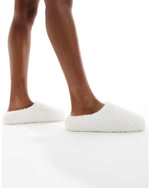 SEQWL Fluffy Mule Slippers - White