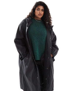 ASOS Chubasquero Estilo Parka Con Acabado Engomado De Asos Design Curve - Azul