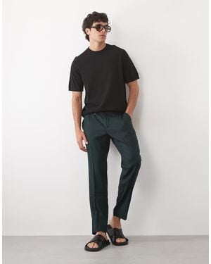 Mango Linen Mix Relaxed Fit Shorts - Green