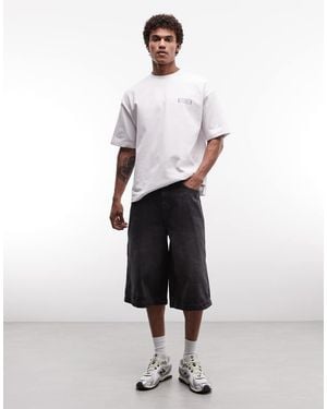 ASOS Longer Length Denim Jorts - White