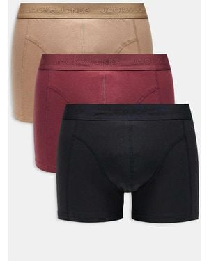 Jack & Jones 3 Pack Trunks - Red