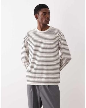 ARKET Stripe Long Sleeve T-shirt - Grey