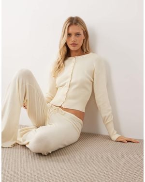Gina Tricot Co-ord Fitted Knitted Cardigan - Natural