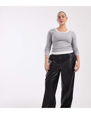 ONLY Pantaloni A Fondo Ampio Neri - Grigio