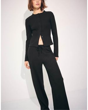 Stradivarius Zachte Geribbelde Broek - Zwart