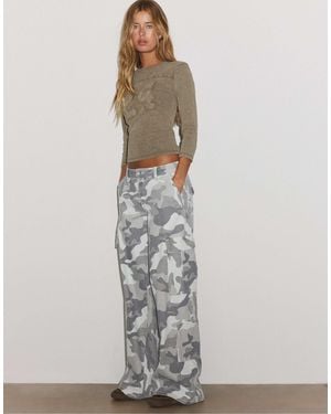Stradivarius Cargo-hose mit print - Weiß