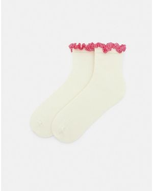 Pull&Bear Calzini Rossi Con Finiture - Bianco