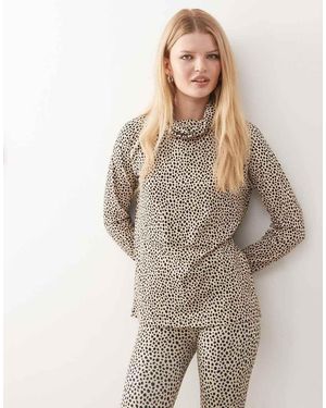 OOSC Camiseta Interior Para Mujer De Cuello Alto Con Estampado De Guepardo De - Neutro