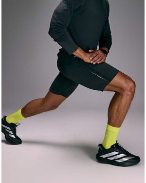 4505 Premium Reflective Running Half Tight With Phone Pocket And Bonded Hem - Grey