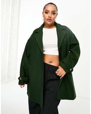 Noisy May Oversized Collar Jacket - Green