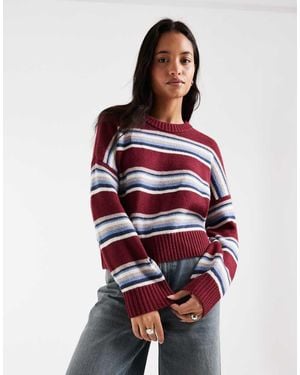 Hollister Knitted Crew Neck Jumper - Red