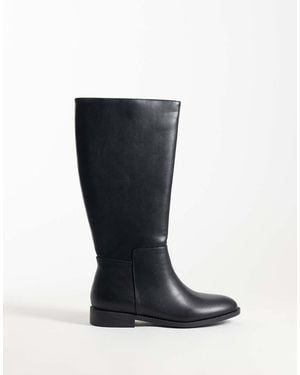 London Rebel Paloma Refined Riding Boots - Black