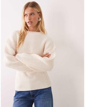 ASOS Banana Sleeve Waisted Jumper - Natural