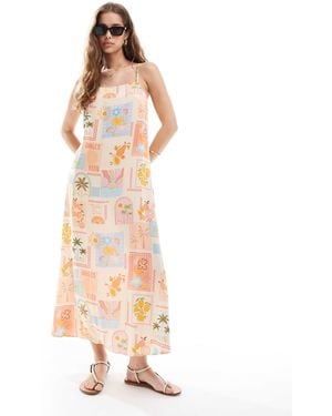 New Look – italy – bedrucktes etui-midikleid - Weiß