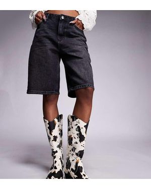 Public Desire Botines De Estilo Wéstern Con Estampado De Vaca Koiboi De - Azul