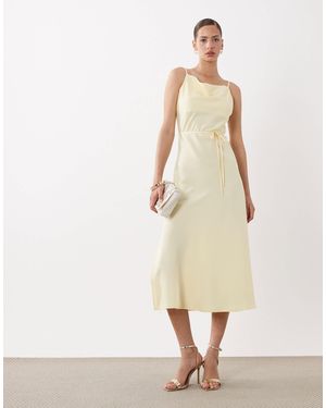 Y.A.S Satin Cami Midi Dress - Natural