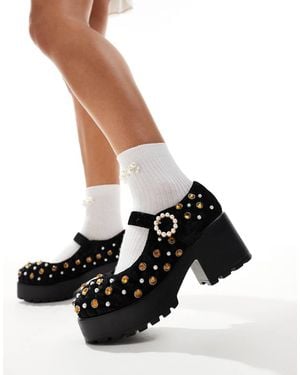 Koi Footwear Koi Tira Velvet Mary Janes Regal Temptation Edition Shoes - Black